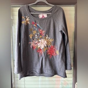 Johnny Was JWLA embroidered sweatshirt